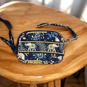 Vera Bradley Blue and Yellow Elephant Clutch